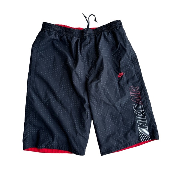 Nike Air Max Reversible Athletic Gym Shorts Black Red Training Running Workout - Picture 3 of 13